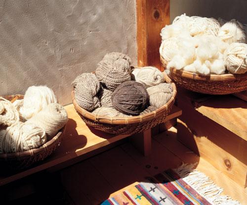 Caree, a former weaver, nurtures her love for “natural things” with a collection of undyed yarn.